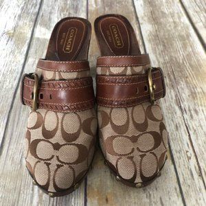 COACH SABLE BROWN CLOG SIZE 8
